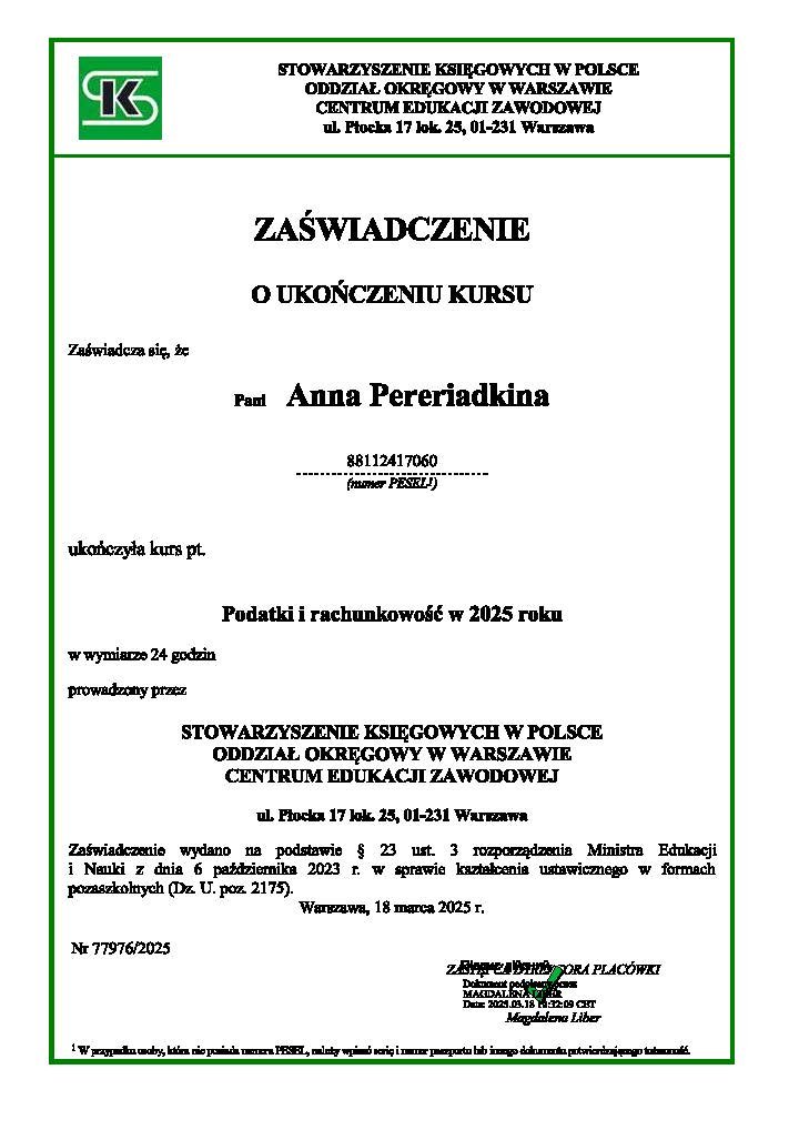 Księgowość dla programistów Warszawa